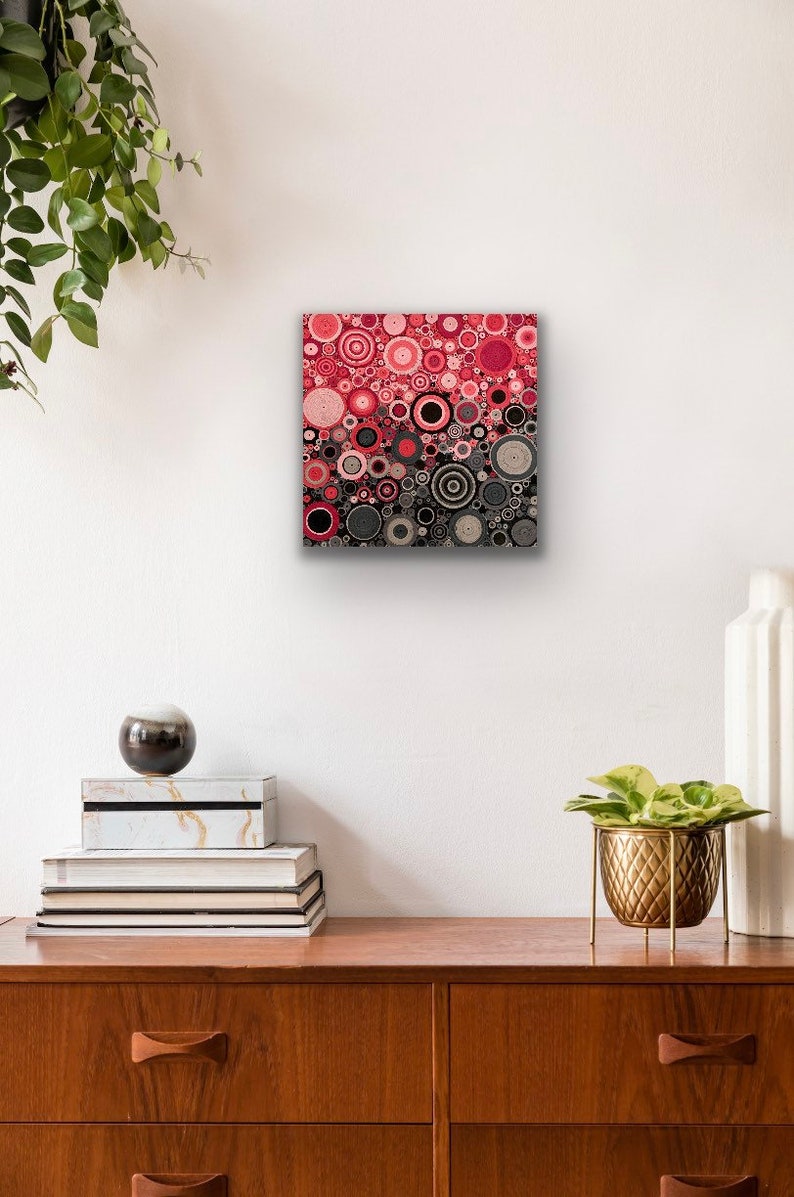 Pink and Grey Wall Art Modern Canvas Abstract Art Etsy