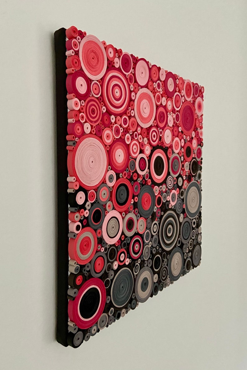 Pink and Grey Wall Art Modern Canvas Abstract Art Etsy
