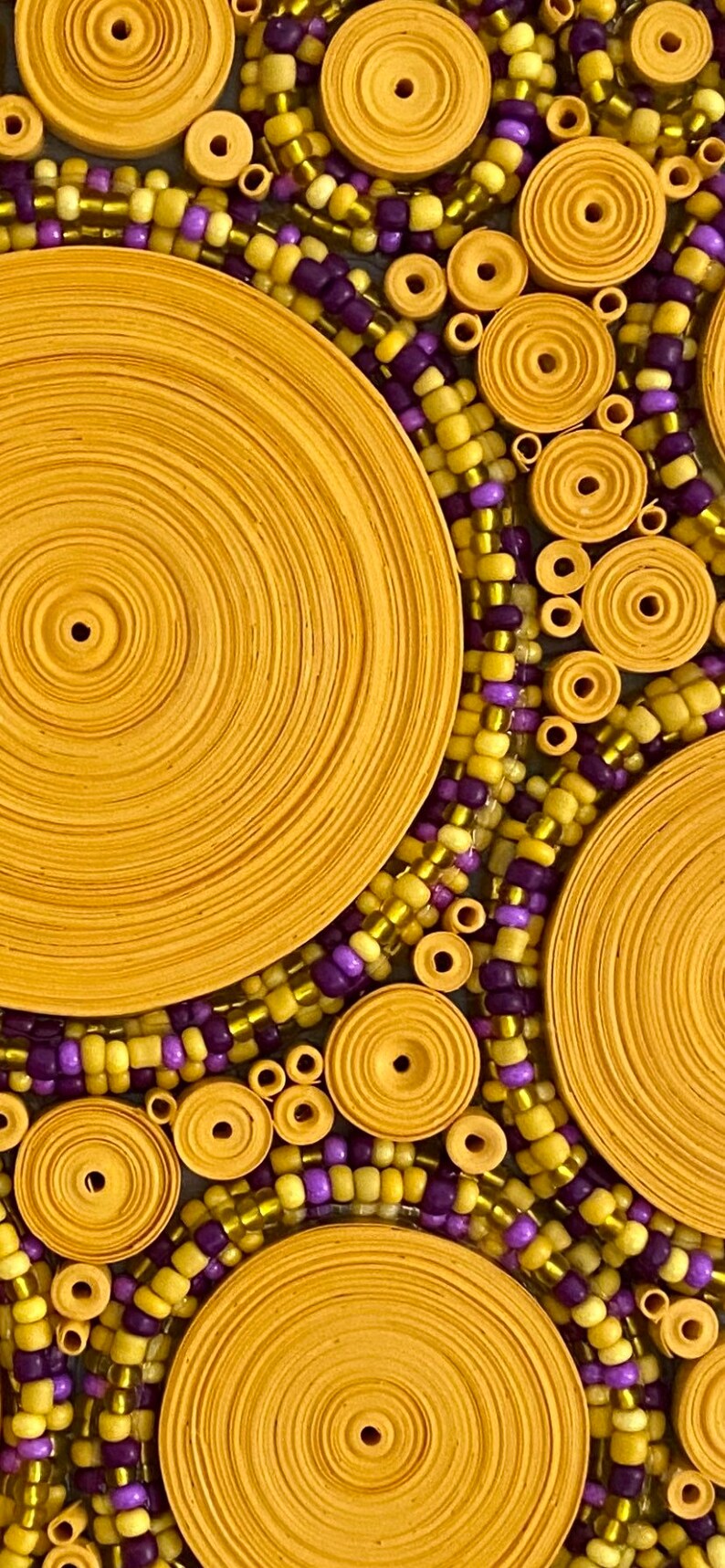 Yellow Art Paper Art Beaded Art Circle Art Quilling Etsy