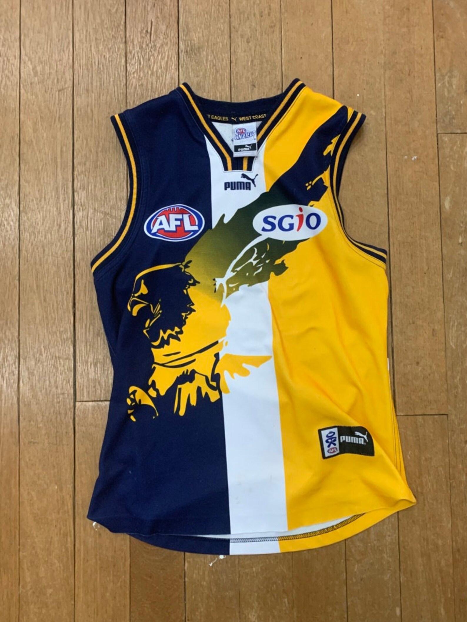 Mens Vintage AFL West Coast Eagles jersey Guernsey BIG EAGLE Etsy
