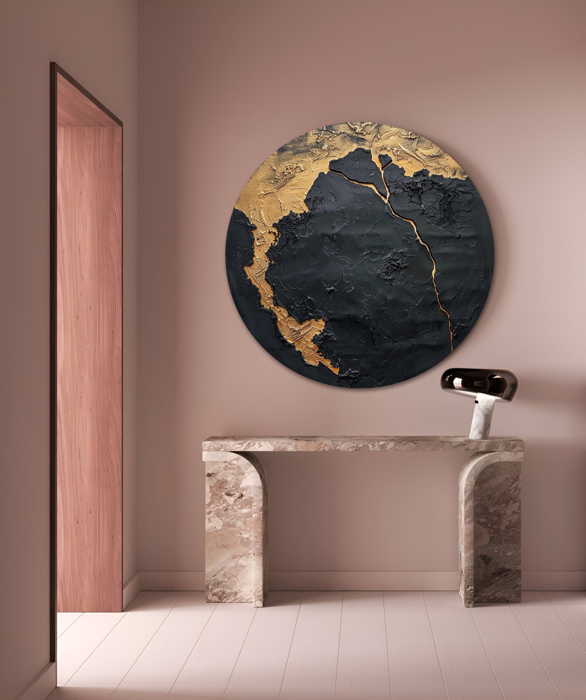 Large Black Gold Abstract Wall Art Wabi Sabi Wall Art Black and Gold ...