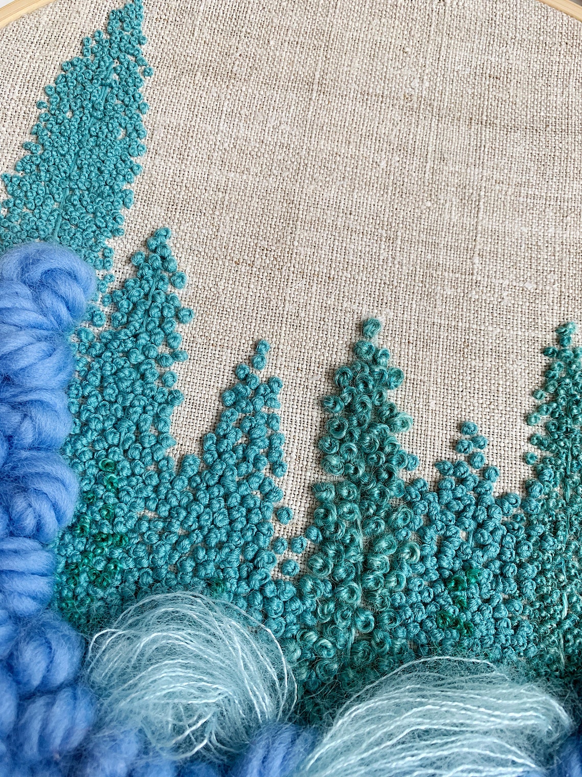 Abstract embroidery hoop art French knots embroidery 12.2 Etsy