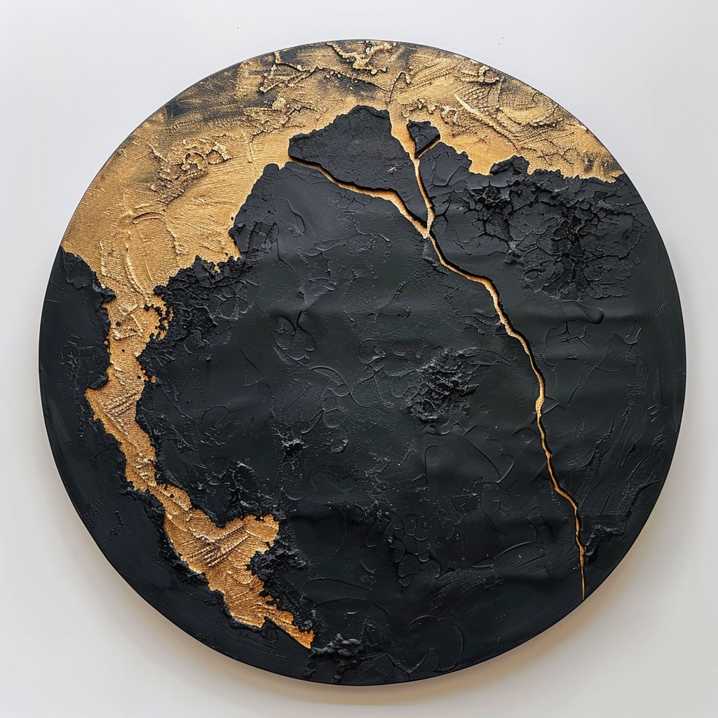 Large Black Gold Abstract Wall Art Wabi Sabi Wall Art Black and Gold ...