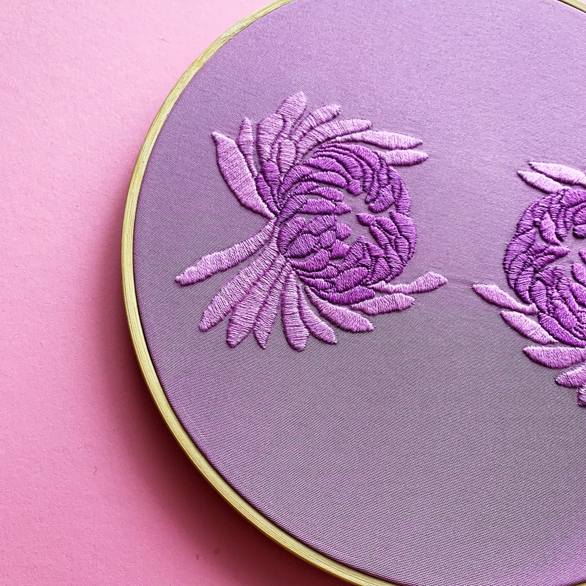 Botanical Embroidery Embroidered Home Decor Embroidered Etsy