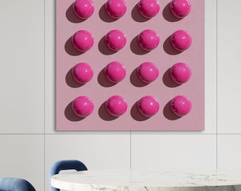 Pink 3D Bubble Wall Art, Modern Textured Painting, Glossy Sphere Artwork, Trendy Minimalist Decor for Living Room, Pop-art, Barbiecore Decor