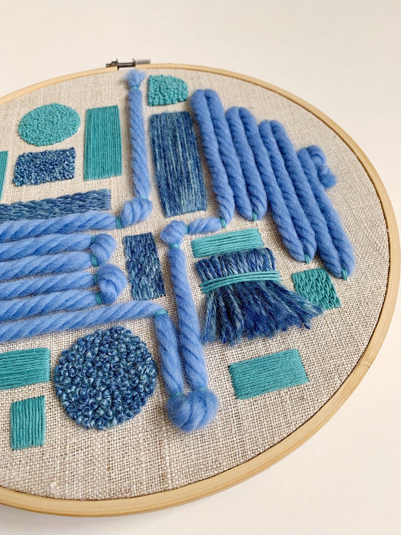 Abstract Embroidery Hoop Art Geometric Embroidery Etsy