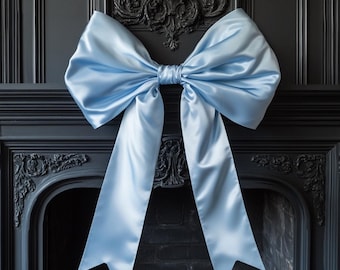 Large Wall Bow In Baby Blue Big Bow for Events Rooms or Nursery Decor Wedding decoration bows Giant Satin Bow Wedding&Bridal Shower Bow