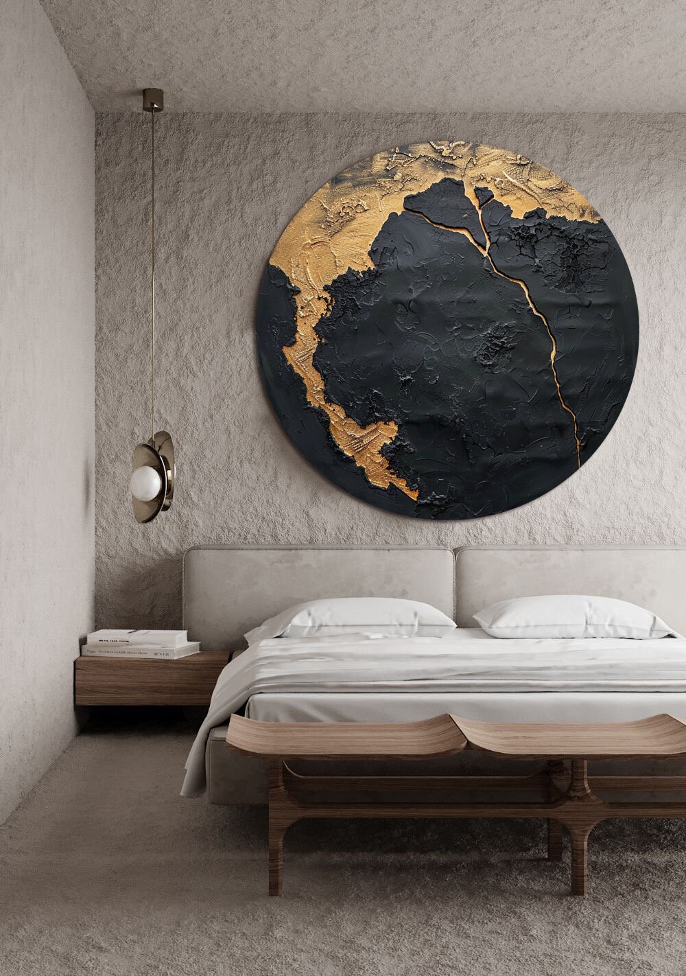 Large Black Gold Abstract Wall Art Wabi Sabi Wall Art Black and Gold ...