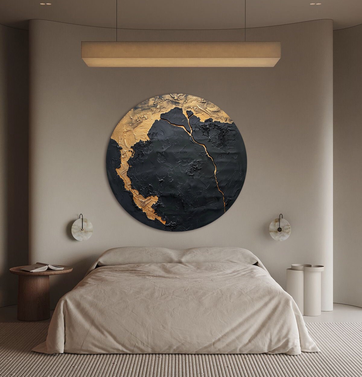 Large Black Gold Abstract Wall Art Wabi Sabi Wall Art Black and Gold ...
