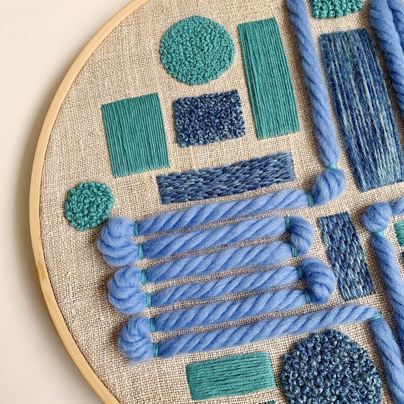 Abstract Embroidery Hoop Art Geometric Embroidery Etsy