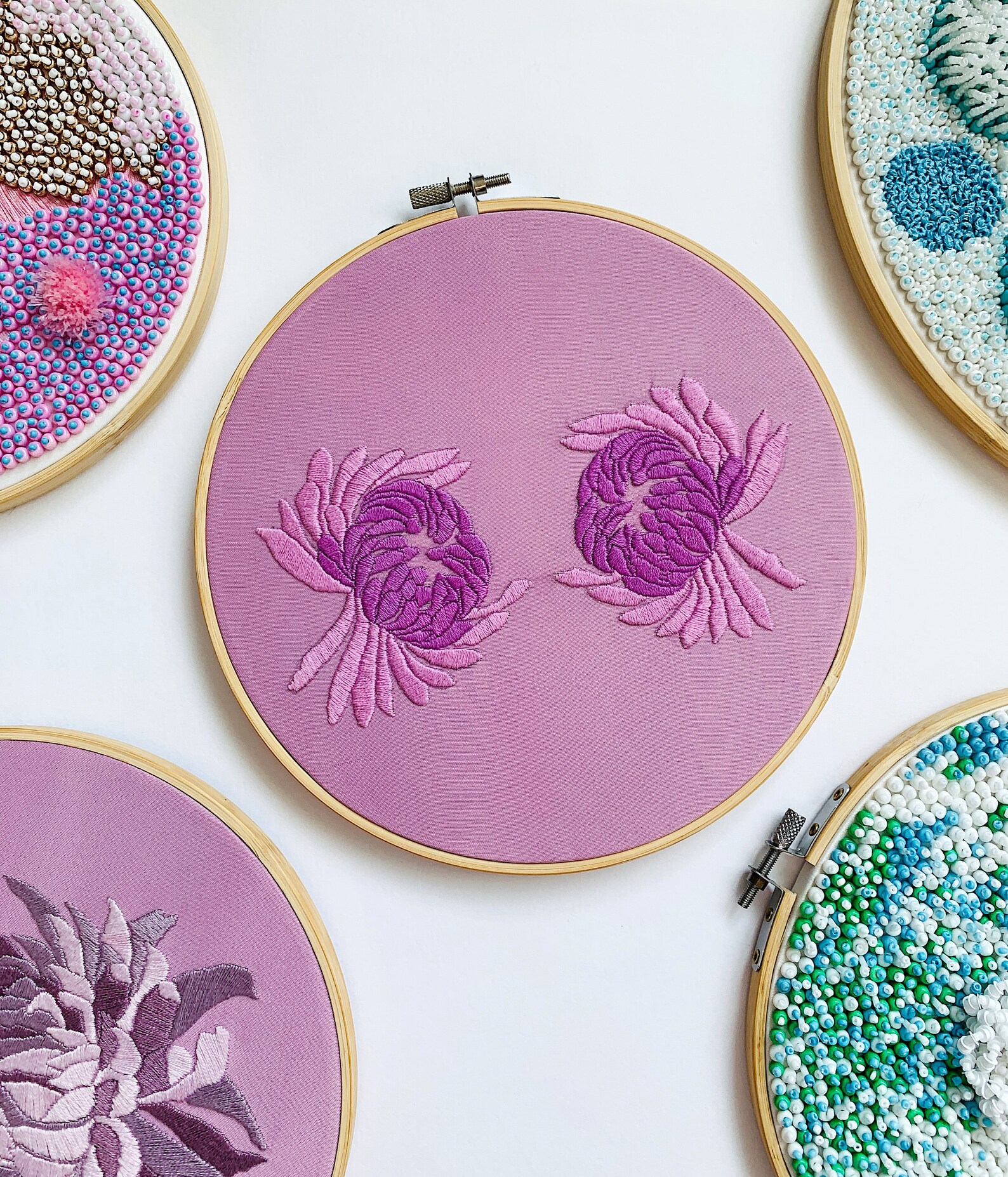 Botanical Embroidery Embroidered Home Decor Embroidered Etsy