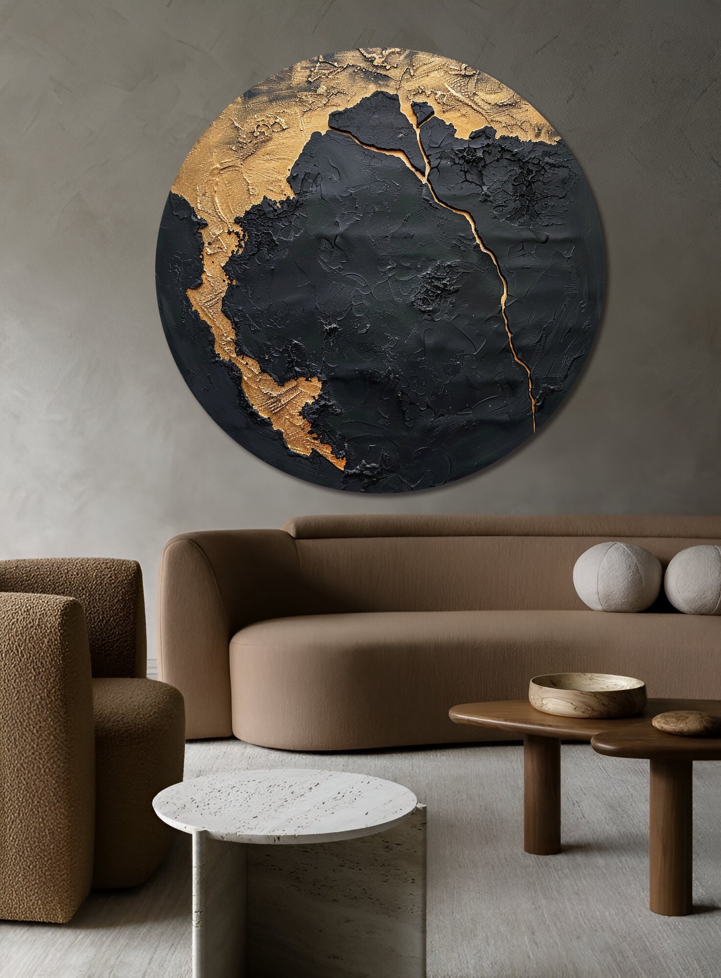 Large Black Gold Abstract Wall Art Wabi Sabi Wall Art Black and Gold ...