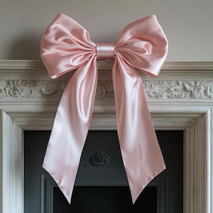 Pink Oversized Bow for Girl Baby Shower Bedroom event bow Gender Reveals and Nursery Decor Oversized Bow for Wall Kids room wall decor