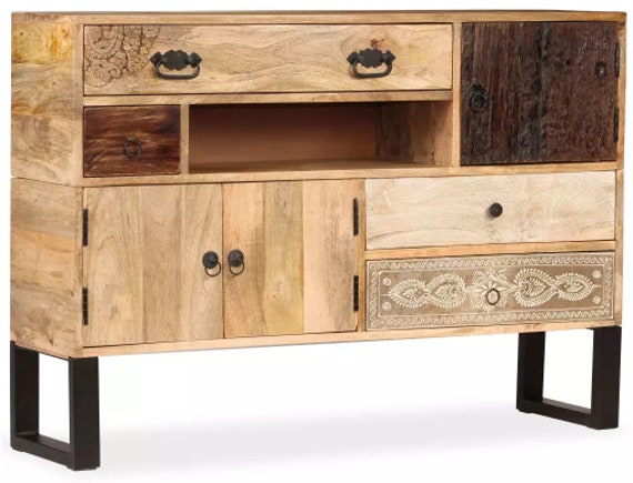 Vintage Sideboard Solid Mango Wood Living Room Buffet Solid Mango Wood Living Room Buffet
