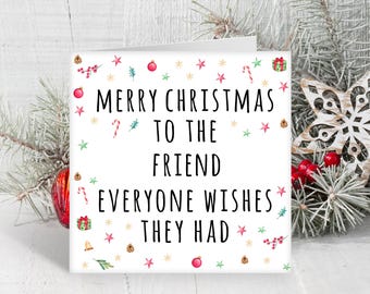 Christmas card for special friend bestie thank you