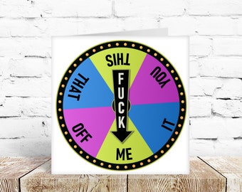 Funny Birthday / Anniversary / Valentine's card for girlfriend, boyfriend, husband wife partner gay lesbian LGBTQI fuck spinner