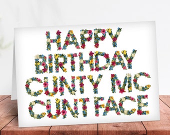 Naughty rude Birthday card for special friend sister bestie cousin colleague wife girlfriend Lesbian LGBTQI Celebration gift for her -  cunt