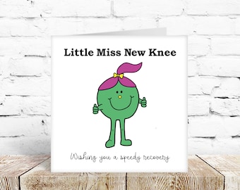 Funny Get Well Card knee joint replacement operation surgery friend mum sister daughter aunt grandma nana colleague  thinking of you
