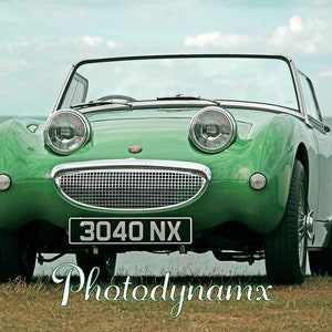 FRAMED CANVAS wall art vintage classic british austin healey frogeye sprite convertible car cars retro vehicles motors photography prints