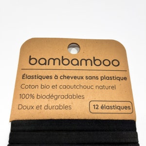 12 élastiques à cheveux sans plastique Coton bio et caoutchouc naturel image 4