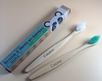 Brosse à dents pour enfant personnalisable en bambou