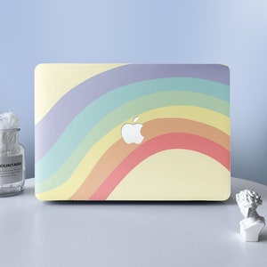 Rainbow Stripe Cute MacBook Protective Hard Case Laptop Shell Case Cover For MacBook Air 11 13 M2 Macbook Pro 13 15 16 2020 2022