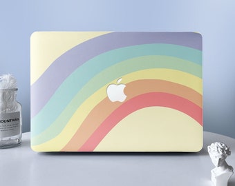 Funda protectora rígida para MacBook con diseño de rayas arcoíris, carcasa para portátil MacBook Air 11 13 M2, MacBook Pro 13 15 16 (modelos 2020 y 2022).