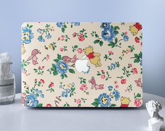 Funda rígida protectora para Macbook con dibujos animados de flores de Winnie the Pooh, funda para portátil para MacBook Air 11 13 Macbook Pro 13 15 16 2020 2022