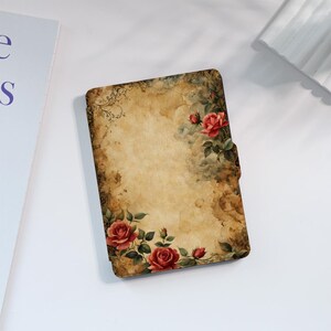 Custodia Kindle Retro Rose personalizzata per Paperwhite 1/2/3/4, Kindle 2019/2022, custodia Kindle Paperwhite, custodia Kindle con accensione/spegnimento automatici