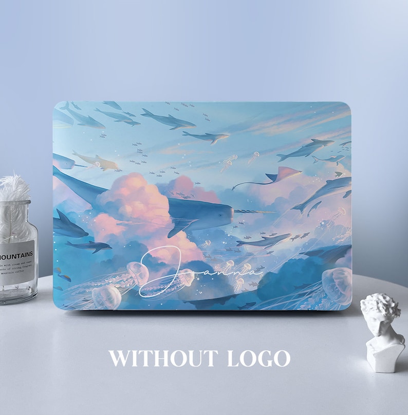 Anime Sky Ocean Whale Jellyfish Custom MacBook Protective Hard Case Laptop Shell Case For MacBook Air 11 13 MacBook Pro 13 15 16 2008-2021 image 3