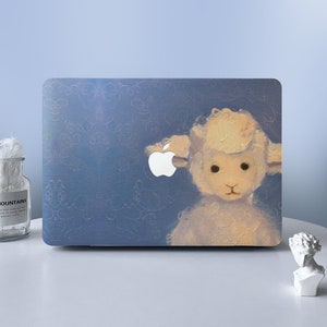Niedliche Cartoon Lamm Blau MacBook Hülle Macbook Air Pro Hülle Schutzhülle für M2 Air 13 A2681 Air 13 A2337 Pro 13 14 16 Hülle 2023 2022 2021