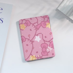 Custodia Kindle personalizzata con motivo a gattino rosa per Paperwhite 1/2/3/4, Kindle 2019/2022, custodia per Kindle Paperwhite, custodia per Kindle con funzione di accensione/spegnimento automatico