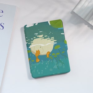 Ente Wasserpflanze Süße Kindle Hülle Maßgeschneidert für Paperwhite 1/2/3/4, Kindle 2019/2022, Kindle Paperwhite Hülle, Kindle Hülle mit Auto Wake/Sleep