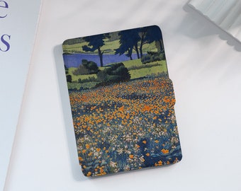 Flower Field Scenery Kindle Case Custom For Paperwhite 1/2/3/4, Kindle 2019/2022, Kindle Paperwhite Cover, Kindle Case With Auto Wake/Sleep