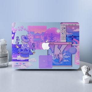 Kawaii 90s Y2K Window MacBook Ochronny Twardy Futerał Obudowa Laptopa Obudowa Obudowa Do MacBooka Air 11 13 Macbook Pro 13 15 16 2020 2022