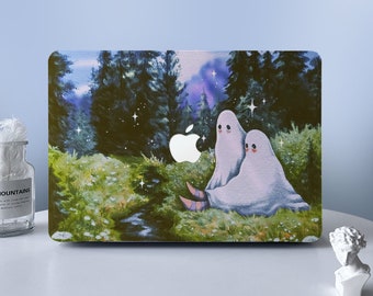 Funda para MacBook de fantasma de bosque de dibujos animados, funda protectora para Macbook Air Pro para M2 Air 13 A2681 Air 13 A2337 Pro 13 14 16 2023 2022 2021