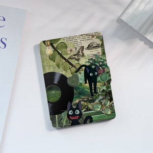 Green Black Cat Cute Kindle Case Custom For Paperwhite 1/2/3/4, Kindle 2019/2022, Kindle Paperwhite Cover, Kindle Case With Auto Wake/Sleep