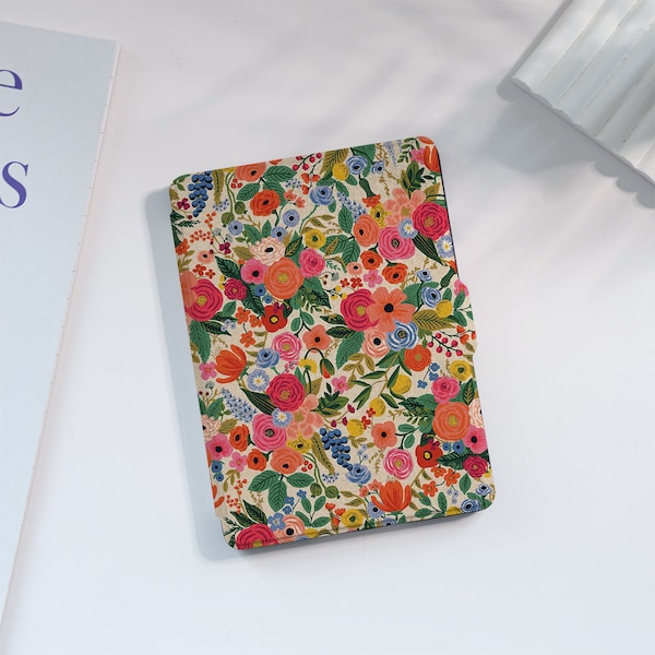 Bunte Blumen Kindle Hülle Custom für Paperwhite 1/2/3/4, Kindle 2019/2022, Kindle Paperwhite Cover, Kindle Hülle mit Auto Wake/Sleep