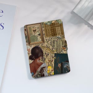 Custodia Kindle Retro Collage personalizzata per Paperwhite 1/2/3/4, Kindle 2019/2022, custodia Kindle Paperwhite, custodia Kindle con accensione/spegnimento automatici