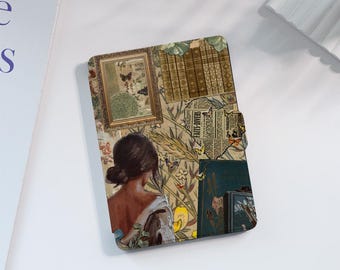 Retro Collage Kindle Case Custom For Paperwhite 1/2/3/4, Kindle 2019/2022, Kindle Paperwhite Cover, Kindle Case With Auto Wake/Sleep