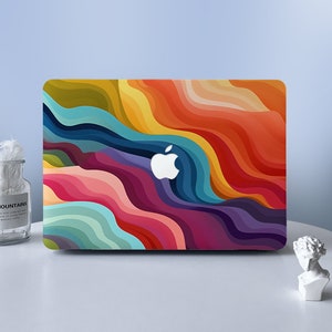 Colorful Waves Painting MacBook Case Macbook Air Pro Case Protective Case For M2 Air 13 A2681 Air 13 A2337 Pro 13 14 16 Case 2023 2022 2021