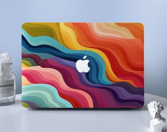 Coloridas ondas pintura MacBook Funda Macbook Air Pro Funda protectora para M2 Air 13 A2681 Air 13 A2337 Pro 13 14 16 Funda 2023 2022 2021