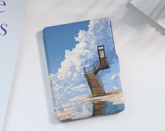 Cute Cartoon Scenery Kindle Case Custom For Paperwhite 1/2/3/4,Kindle 2019/2022,Kindle Paperwhite Cover, Kindle Case With Auto Wake/Sleep