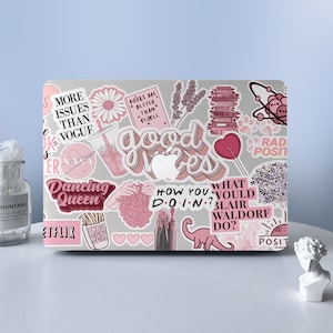 Rosa Aufkleber Collage MacBook Hülle Macbook Air Hülle Schutzhülle für M2 Air 13 A2681 Air 13 15 Pro 13 14 16 Hülle 2023 2022 2021 2020