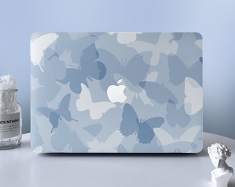 Funda rígida protectora para MacBook con mariposa azul, funda protectora para portátil, funda de piel para MacBook Air 11 13 Macbook Pro 13 14 15 16 2020-2022