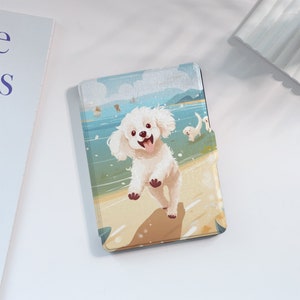 Custodia Kindle personalizzata con simpatico cane bianco per Paperwhite 1/2/3/4, Kindle 2019/2022, custodia per Kindle Paperwhite, custodia per Kindle con funzione di accensione/spegnimento automatico