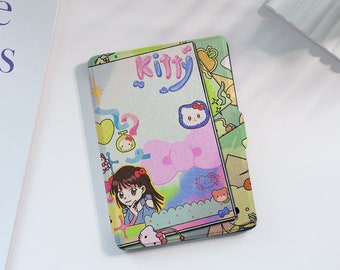 Cute Cartoon Girl Cat Kindle Case Custom For Paperwhite 1/2/3/4, Kindle 2019/2022, Kindle Paperwhite Cover, Kindle Case With Auto Wake/Sleep