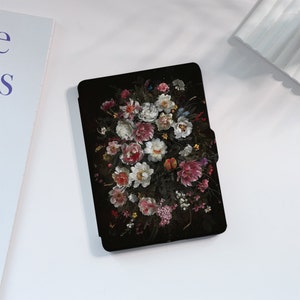 Romantic Flower Kindle Case Custom For Paperwhite 1/2/3/4, Kindle 2019/2022, Kindle Paperwhite Cover, Kindle Case With Auto Wake/Sleep