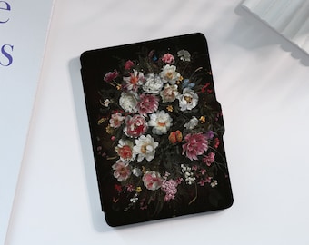 Romantic Flower Kindle Case Custom For Paperwhite 1/2/3/4, Kindle 2019/2022, Kindle Paperwhite Cover, Kindle Case With Auto Wake/Sleep