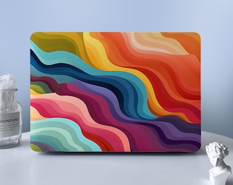 Colorful Waves Painting MacBook Case Macbook Air Pro Case Protective Case For M2 Air 13 A2681 Air 13 A2337 Pro 13 14 16 Case 2023 2022 2021